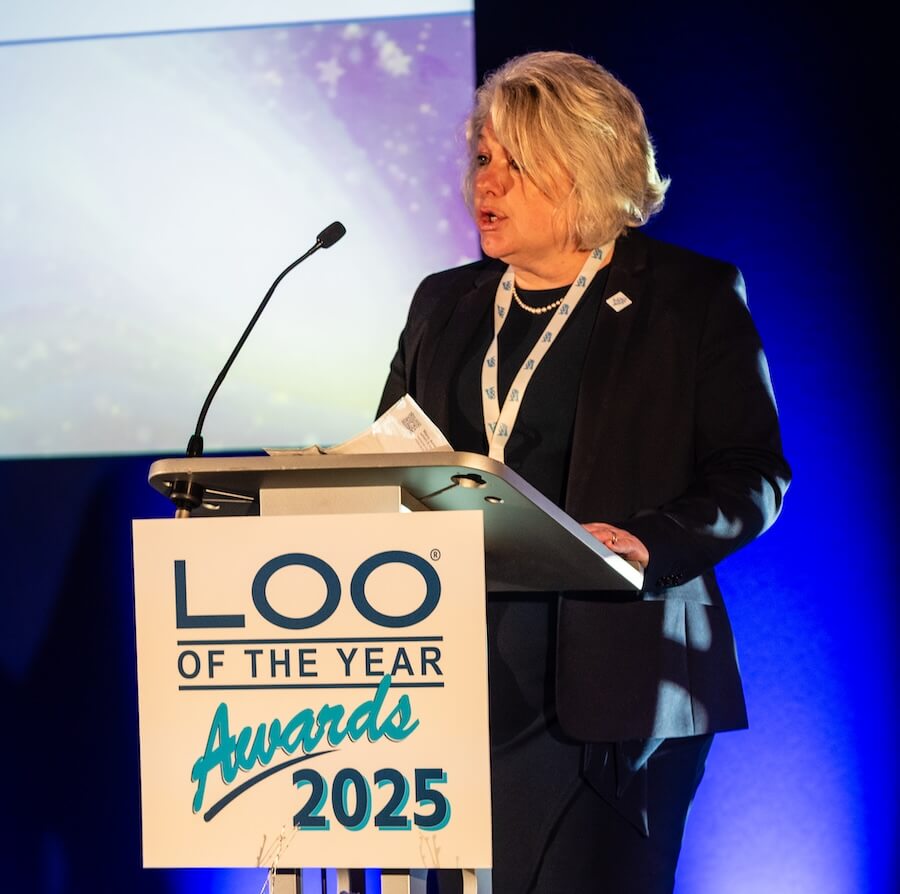 Becky 1-1-2 Becky Wall BEM at the last awards event for The Loo Of The Year Awards which is not just about trophies, the team offer a quality grading measure to demonstrate excellence in washrooms.