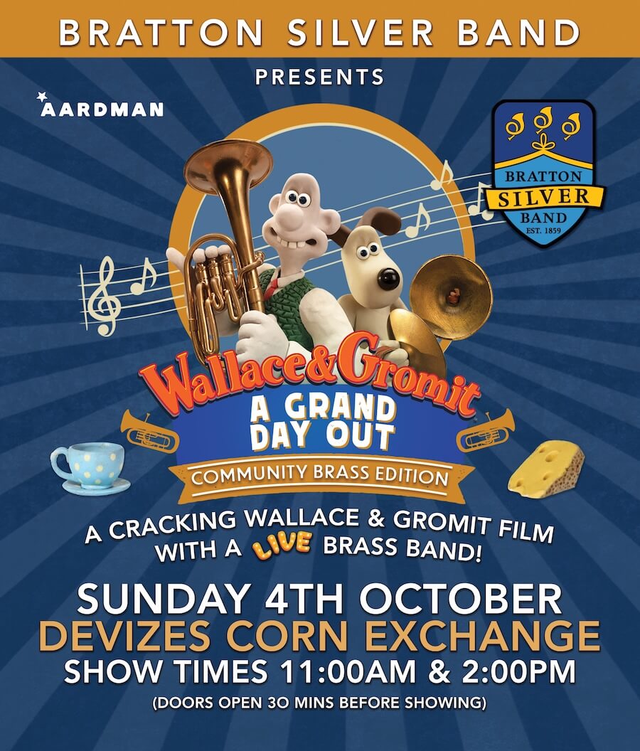 Wallace&GromitBrattonSilverBand2026-2 Wallace & Gromit are coming to Devizes this autumn – with a musical twist