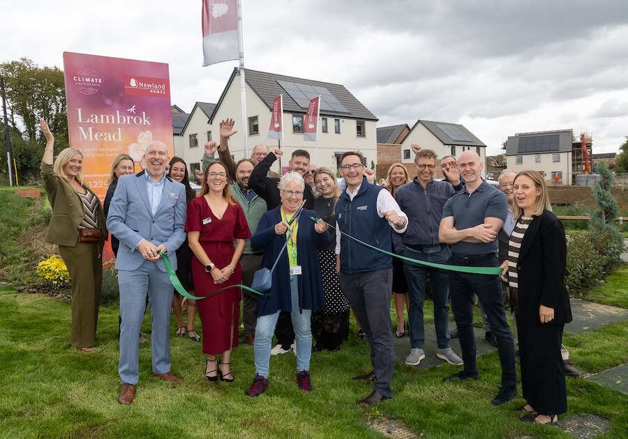 Cllr Julie Vine (centre) and representatives from St James Trust and Newland resized-2 Cllr Julie Vine (centre) joins representatives from St James Trust and Newland Homes to celebrate the opening of Lambrok Mead on Frome Road